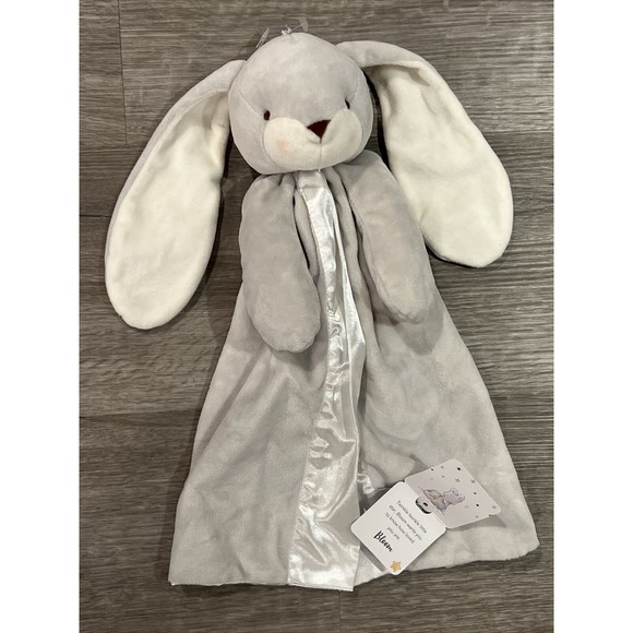 Bunnies By The Bay Bloom Nibble Buddy Security Blanket Lovey Satin 104464 Gray - Picture 3 of 8